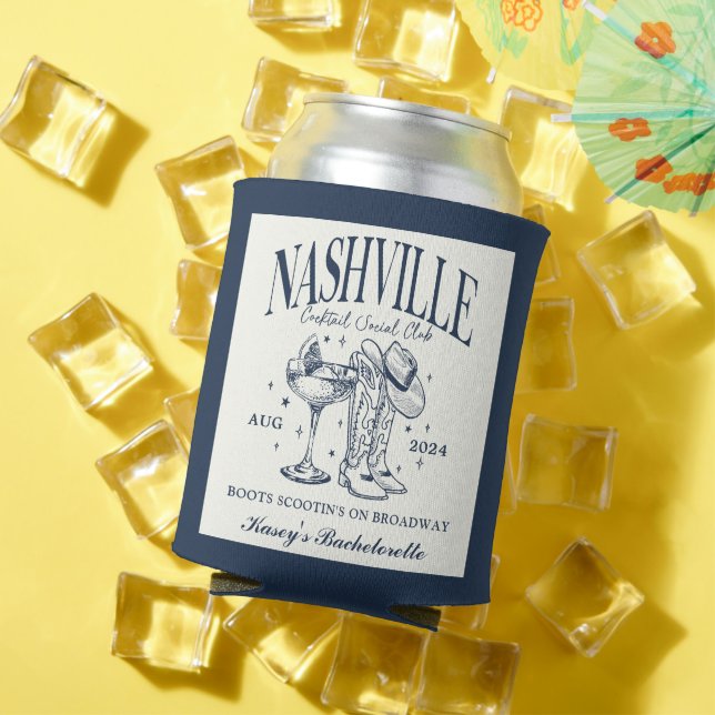 Custom Nashville Bachelorette Rodeo Cocktail Can Cooler (In Situ Summer)