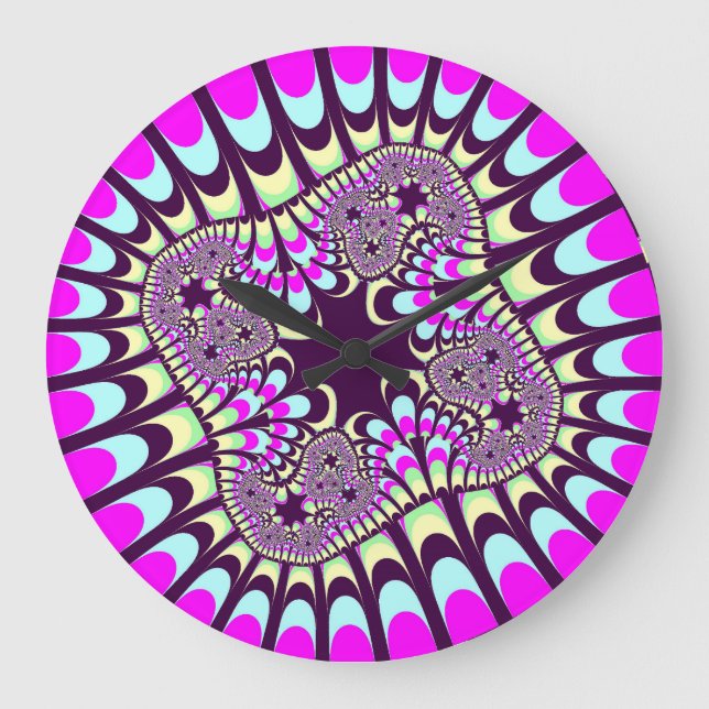 Custom Native Paint Flower Wall Clock (Front)