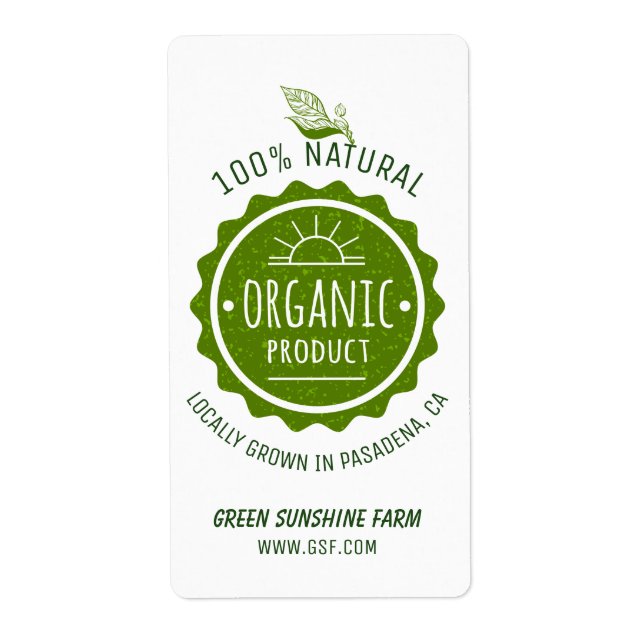 Custom Natural Organic Green Eco Product (Front)