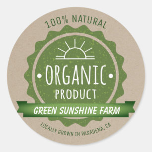 Custom Natural Organic Green Eco Product Classic Round Sticker