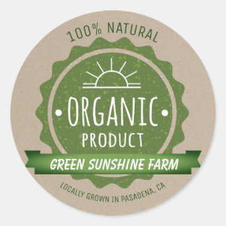 Custom Natural Organic Green Eco Product Classic Round Sticker