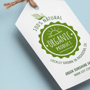 Custom Natural Organic Green Eco Product Gift Tags