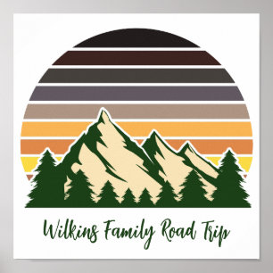 Custom Nature Family Vacation Green Forest Poster