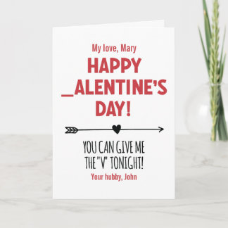 CUSTOM Naughty Give me the 'V' Tonight Arrow Funny Card