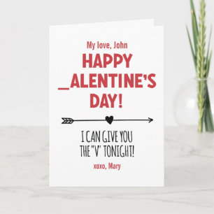 CUSTOM Naughty Give you the V Tonight Arrow Funny Card