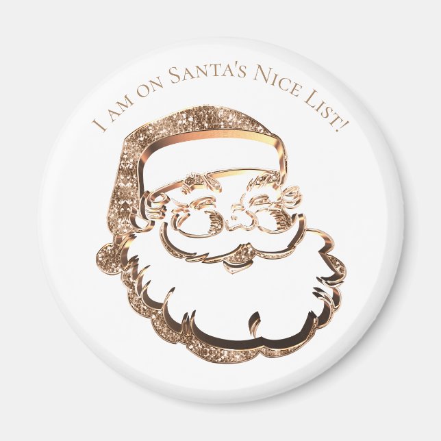 Custom Naughty or Nice List Santa Claus Funny Cute Magnet (Front)