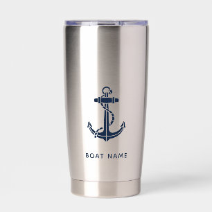 Custom Nautical Anchor Boat Name Insulated Tumbler