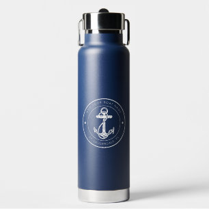 Custom Nautical Anchor Boat Name Water Bottle