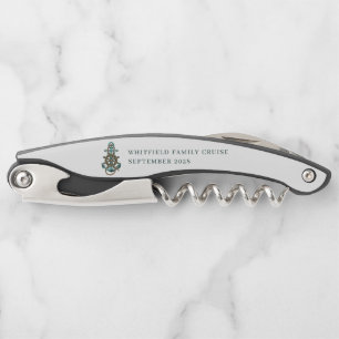 Custom Nautical Anchor Family Cruise Corkscrew