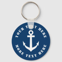 Custom nautical anchor keychain for boat captain