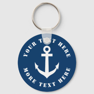 Custom nautical anchor keychain for boat captain