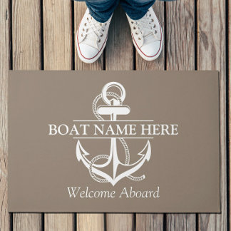 Custom Nautical Anchor Welcome Aboard Doormat