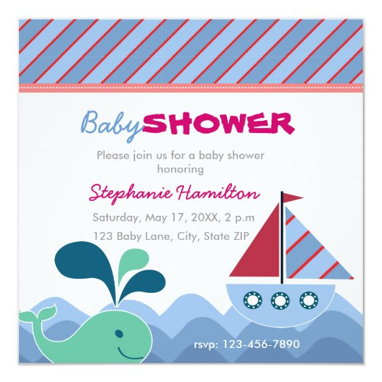 Custom nautical Baby Shower Card