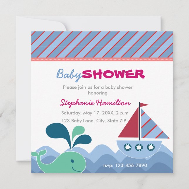 Custom nautical Baby Shower Invitation (Front)