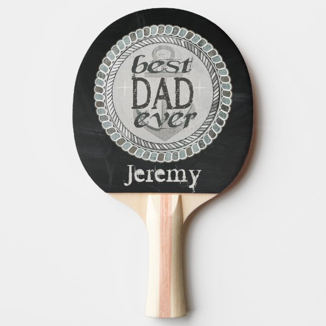 Custom Nautical Best Dad Ever Ping Pong Paddle (Front)
