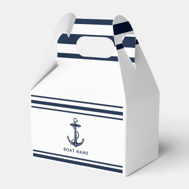 Custom Nautical Boat Anchor and Name Favour Box (Back Side)