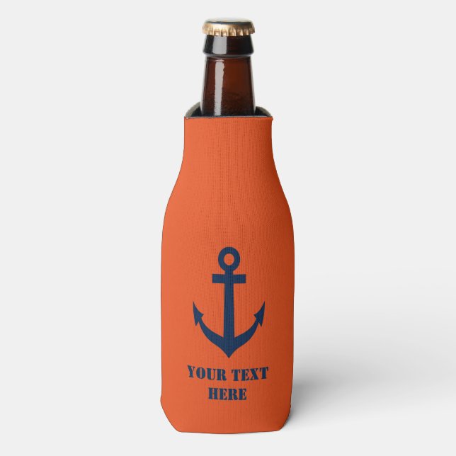Custom nautical boat anchor bottle coolers (Bottle Front)