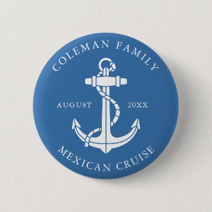 Custom Nautical Boat Anchor Family Matching 6 Cm Round Badge