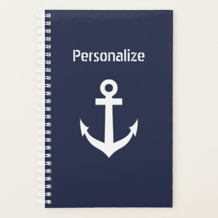 Custom nautical boat anchor spiral planner