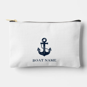 Custom Nautical Boat Name Anchor Accessory Pouch