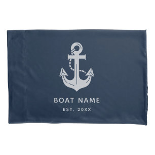 Custom Nautical Boat Name Anchor Pillowcase
