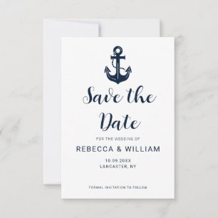Custom Nautical Boat Name Anchor Save The Date