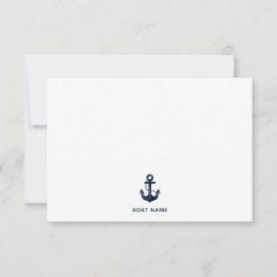 Custom Nautical Boat Name Anchor Thank You Card