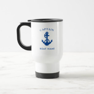 Custom Nautical Captain Boat Anchor Travel Mug