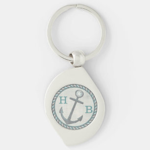 Custom Nautical Captain Dad Father's Day Keychain