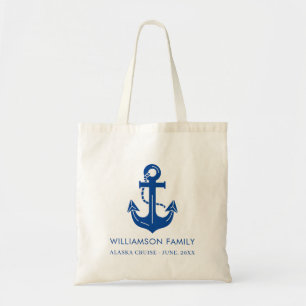 Custom Nautical Family Name Cruise Year Tote Bag
