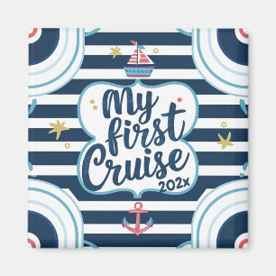Custom nautical my first cruise magnet