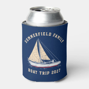 Custom Nautical Sailing Matching Family Boat Trip Can Cooler