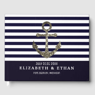 Custom Nautical Sailing Themed Wedding Guest Book