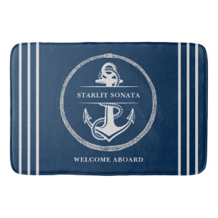 Custom Nautical Sailors Bath Mat
