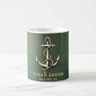 Custom Nautical Welcome Aboard, Boat Name Anchor Coffee Mug