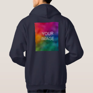 Custom Navy Blue Add Image Logo Template Hoodie