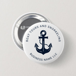 Custom Navy Blue Anchor Business Corporate 6 Cm Round Badge