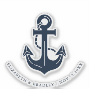 Custom Navy Blue Anchor Nautical Wedding