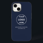 Custom Navy Blue Business Logo Branded Case-Mate iPhone 14 Case<br><div class="desc">Promote your brand with this customisable OtterBox Iphone 14 Pro Case. This design features your own logo and social media information, along with a space for a custom homepage address. Perfect for giveaways, trade shows, and other promotional events. Need help with personalisation? Contact us using the message button below for...</div>