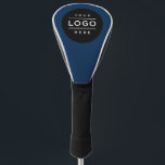 Custom Navy Blue Business Logo Branded Golf Head Cover<br><div class="desc">A professional custom branded golf head cover for your business features your logo design. Navy blue background colour can be modified. Please contact the designer for assistance with personalising this or other promotional items at kathleen@plushpaper.com</div>