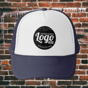 Custom Navy Blue Business Logo Company Employee  Trucker Hat