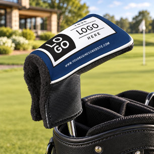 Custom Navy Blue Business Logo Putter Golf Head Cover