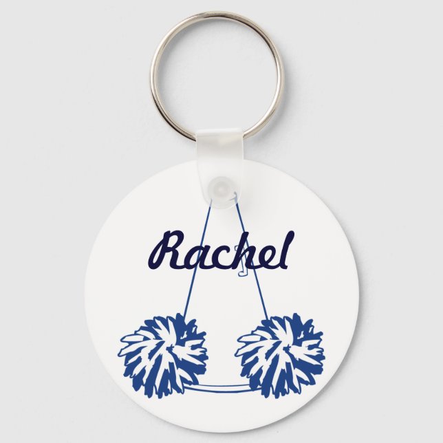 Custom Navy Blue Cheerleading Key Chain (Front)