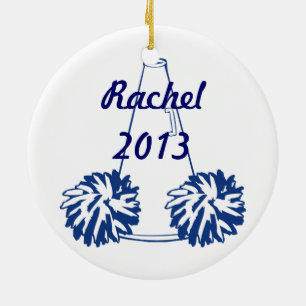 Custom Navy Blue Cheerleading Ornament