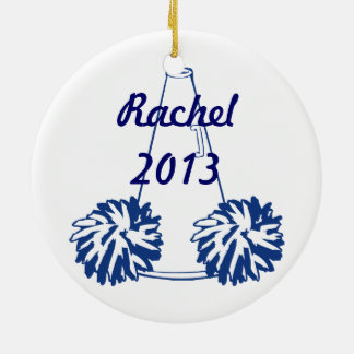 Custom Navy Blue Cheerleading Ornament