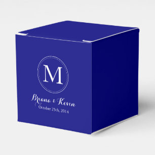 Custom Navy Blue Coloured Monogram Favour Boxes