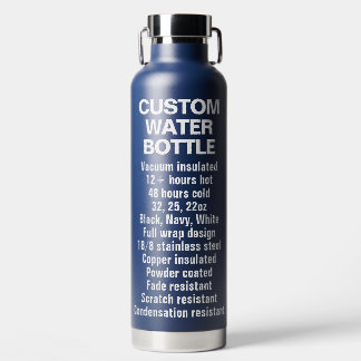Custom NAVY BLUE Insulated Steel & Copper Bottle