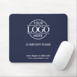 Custom Navy Blue Promotional Company Business Logo Mouse Mat<br><div class="desc">Elegant Modern Custom Navy Blue Promotional Company Business Logo Mouse Pad . Perfect for corporate marketing and small business branding, this minimalist design offers a sleek look that enhances your brand. Personalise it with your text and logo for effective promotional advertising. Ideal for professionals who want to keep business simple...</div>