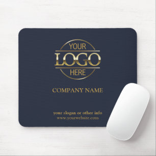 Custom Navy Blue Promotional Company Business Logo Mouse Mat