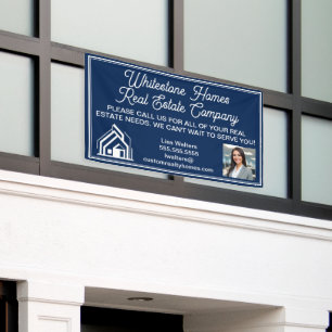 Custom Navy Blue Real Estate Company Marketing Banner